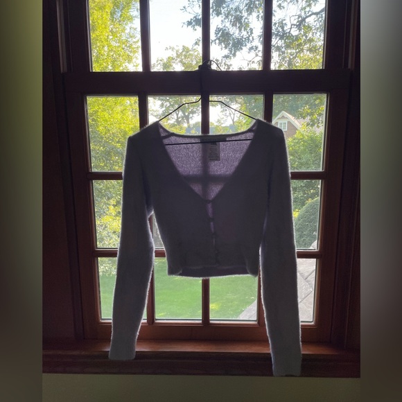 EUC Purple Fuzzy Cardigan - Picture 7 of 7